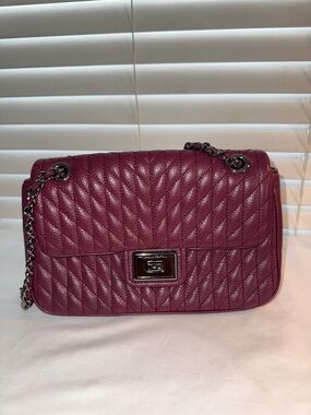 KARL LAGERFELD PARIS Agyness Medium Convertible Shoulder Plum Bag